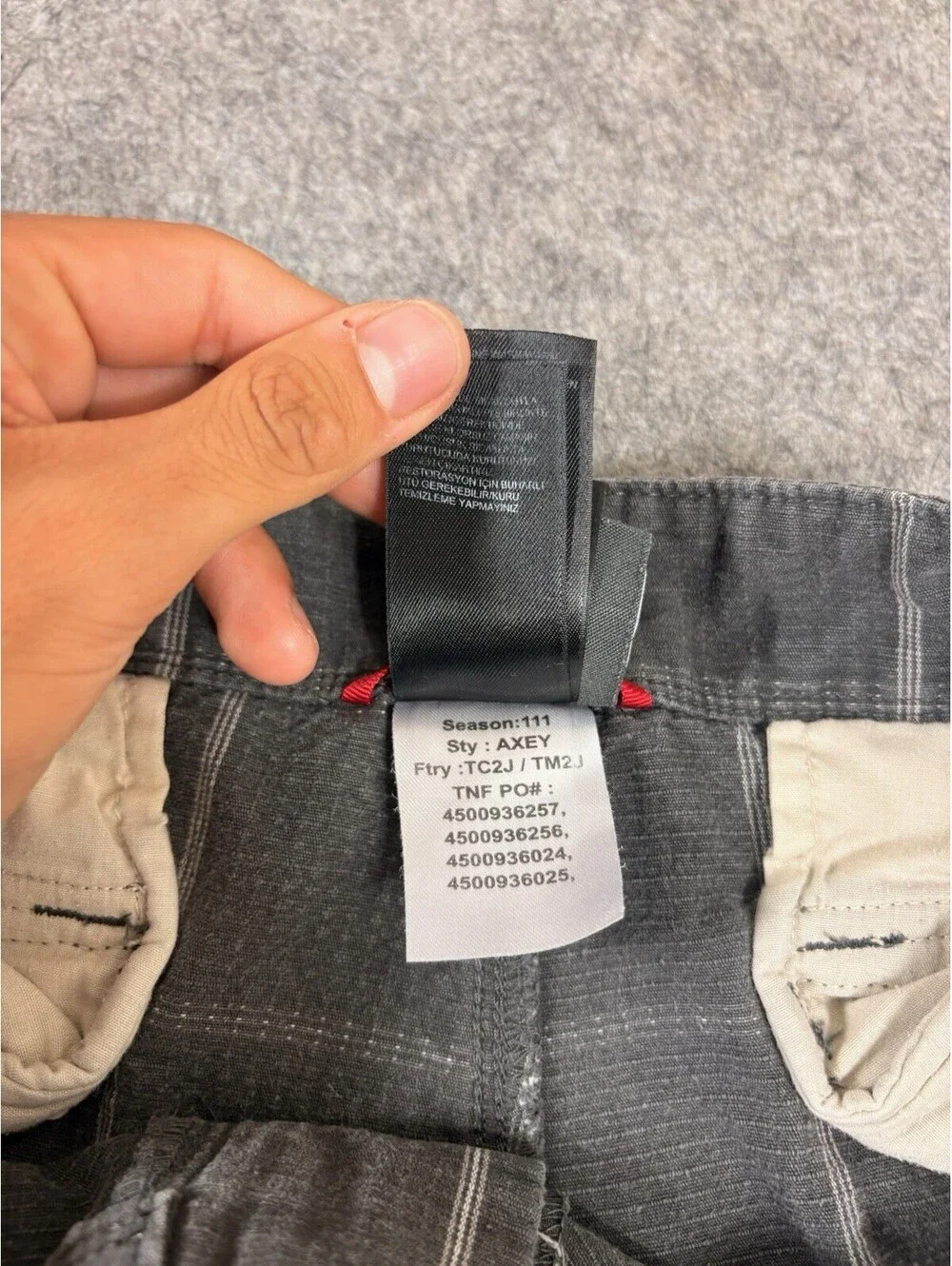 The North Face Cargo Shorts Rainier Surplus Mens 40 Gray Twill Hiking Outdoor